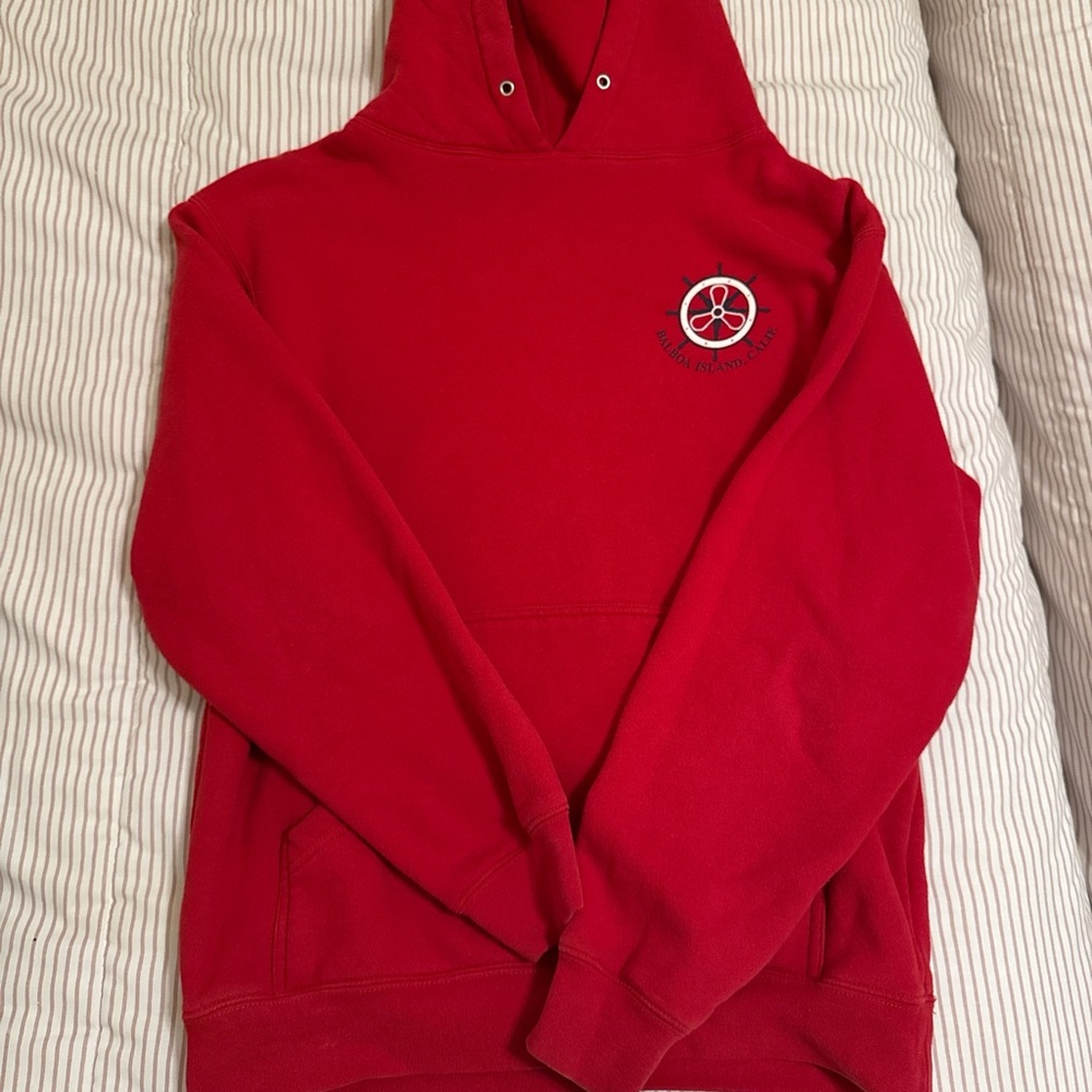 Red Hoodie with Embroidered Logo